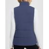imagebaleaf Womens Lightweight Puffy Vest Quilted Winter Warm Outerwear Water Resistant Stand Collar Sleeveless Running JacketsNavy Blue