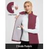 imagebaleaf Womens Lightweight Puffy Vest Quilted Winter Warm Outerwear Water Resistant Stand Collar Sleeveless Running JacketsWine Red