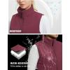 imagebaleaf Womens Lightweight Puffy Vest Quilted Winter Warm Outerwear Water Resistant Stand Collar Sleeveless Running JacketsWine Red