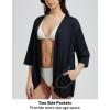 imagebaleaf Womens Long Sleeve Sun Shirts UPF 50 Lightweight Open Front Cardigan with Pockets Beach Cover Up SPF Sun WrapBlack34 Sleeve