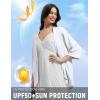 imagebaleaf Womens Long Sleeve Sun Shirts UPF 50 Lightweight Open Front Cardigan with Pockets Beach Cover Up SPF Sun WrapWhite34 Sleeve