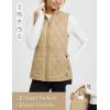 imagebaleaf Womens Puffer Drawstring Vest Lightweight Winter Warm Stand Collar Quilted Golf Vests Water Resistant Zip PocketsBrown