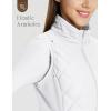 imagebaleaf Womens Puffer Vest Lightweight Winter Warm Stand Collar Quilted Vests Water Resistant Zip PocketsStar White