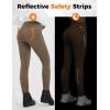 imagebaleaf Womens Thermal Fleece Lined Leggings with Pockets Ankle Zip Reflective Water Resistant High Waisted Warm Snow PantsBrown