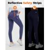 imagebaleaf Womens Thermal Fleece Lined Leggings with Pockets Ankle Zip Reflective Water Resistant High Waisted Warm Snow PantsNavy Blue
