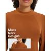 imagebaleaf Womens Thermal Tops Winter Long Sleeve Shirts Warm Base Layer Running Gear Mock Neck Clothes WorkoutBrown