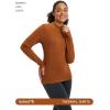 imagebaleaf Womens Thermal Tops Winter Long Sleeve Shirts Warm Base Layer Running Gear Mock Neck Clothes WorkoutBrown