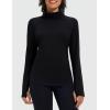 imagebaleaf Womens Thermal Turtleneck Tops Long Sleeve Shirts Ski Base Layer with Integrated Neck Face Mask ThumbholesBlack
