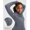 imagebaleaf Womens Thermal Turtleneck Tops Long Sleeve Shirts Ski Base Layer with Integrated Neck Face Mask ThumbholesDark Gray