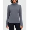 imagebaleaf Womens Thermal Turtleneck Tops Long Sleeve Shirts Ski Base Layer with Integrated Neck Face Mask ThumbholesDark Gray