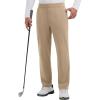imagebaleaf Mens 30quot Fleece Lined Golf Pants Warm Winter Stretchy Casual Business Travel 3 PocketsBrown