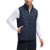 imagebaleaf Mens Puffer Vest Outerwear Golf Sleeveless Jacket Winter Warm Lightweight Pockets WindproofNavy Blue