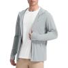 imagebaleaf Mens UPF 50 Full Zip Light Jacket Hooded Long Sleeve Cooling Shirt with Pocket Hiking Fishing Outdoor Performance02light Gray