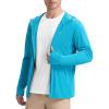 imagebaleaf Mens UPF 50 Full Zip Light Jacket Hooded Long Sleeve Cooling Shirt with Pocket Hiking Fishing Outdoor PerformanceAqua Blue