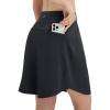 imagebaleaf Skorts for Woman 20quot Knee Length Golf Tennis Skirt High Waisted Long Athletic Casual Pockets UPF 50Black