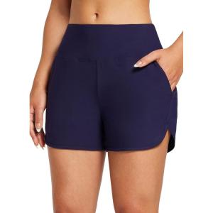 imagebaleaf Womens 3quot5quot7quot9quot High Waisted Swim Board Shorts Quick Dry Swimsuits Bottoms Trunks with PocketsDark Blue