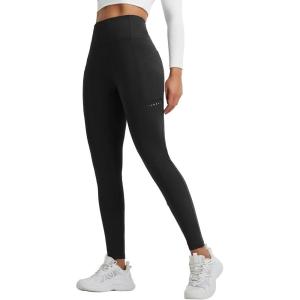 imagebaleaf Womens Fleece Lined Leggings Thermal Winter Warm Pants High Waisted Cold Weather Tights with Cross PocketsBlack