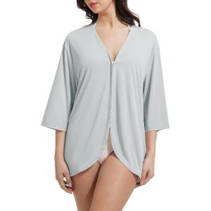 imagebaleaf Womens Long Sleeve Sun Shirts UPF 50 Lightweight Open Front Cardigan with Pockets Beach Cover Up SPF Sun WrapLight Gray34 Sleeve