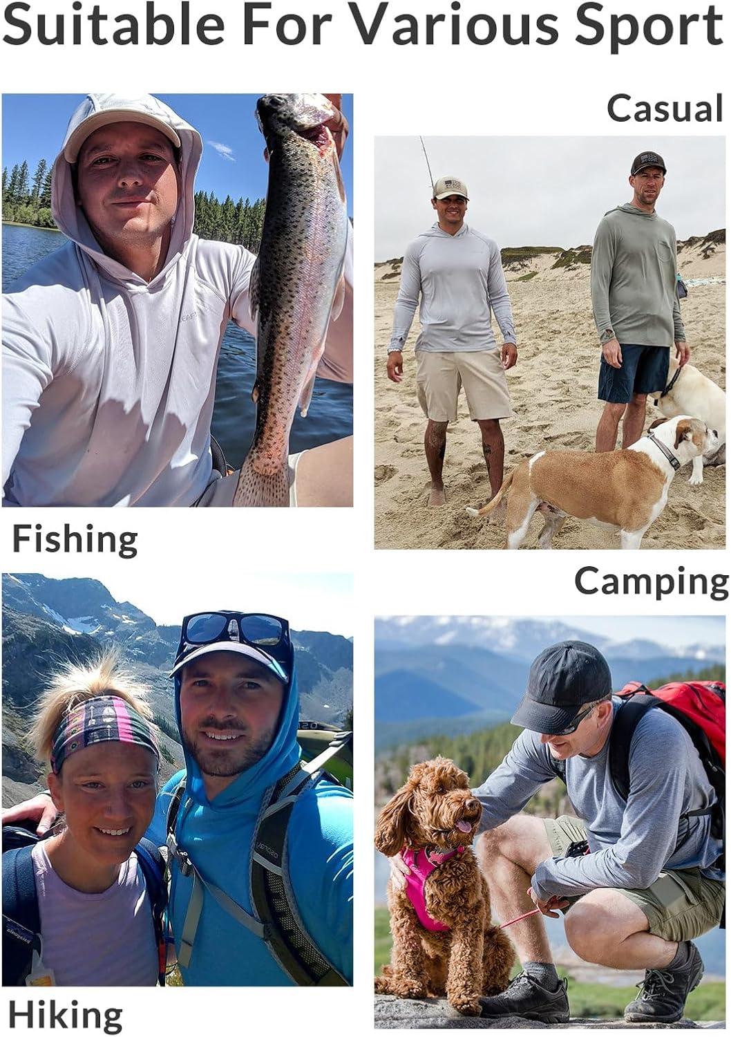 imagebaleaf Mens Sun Protection Hoodie Shirt UPF 50 Long Sleeve UV SPF TShirts Rash Guard Fishing Swimming LightweightStyle 2green Heather