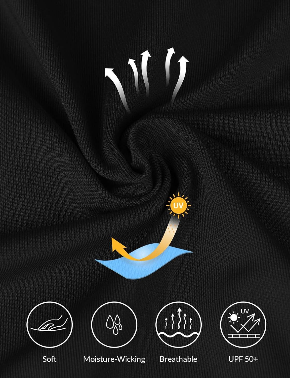 imagebaleaf Mens Sun Protection Hoodie Shirt UPF 50 Long Sleeve UV SPF TShirts with Mask Rash Guard Fishing Lightweight07black