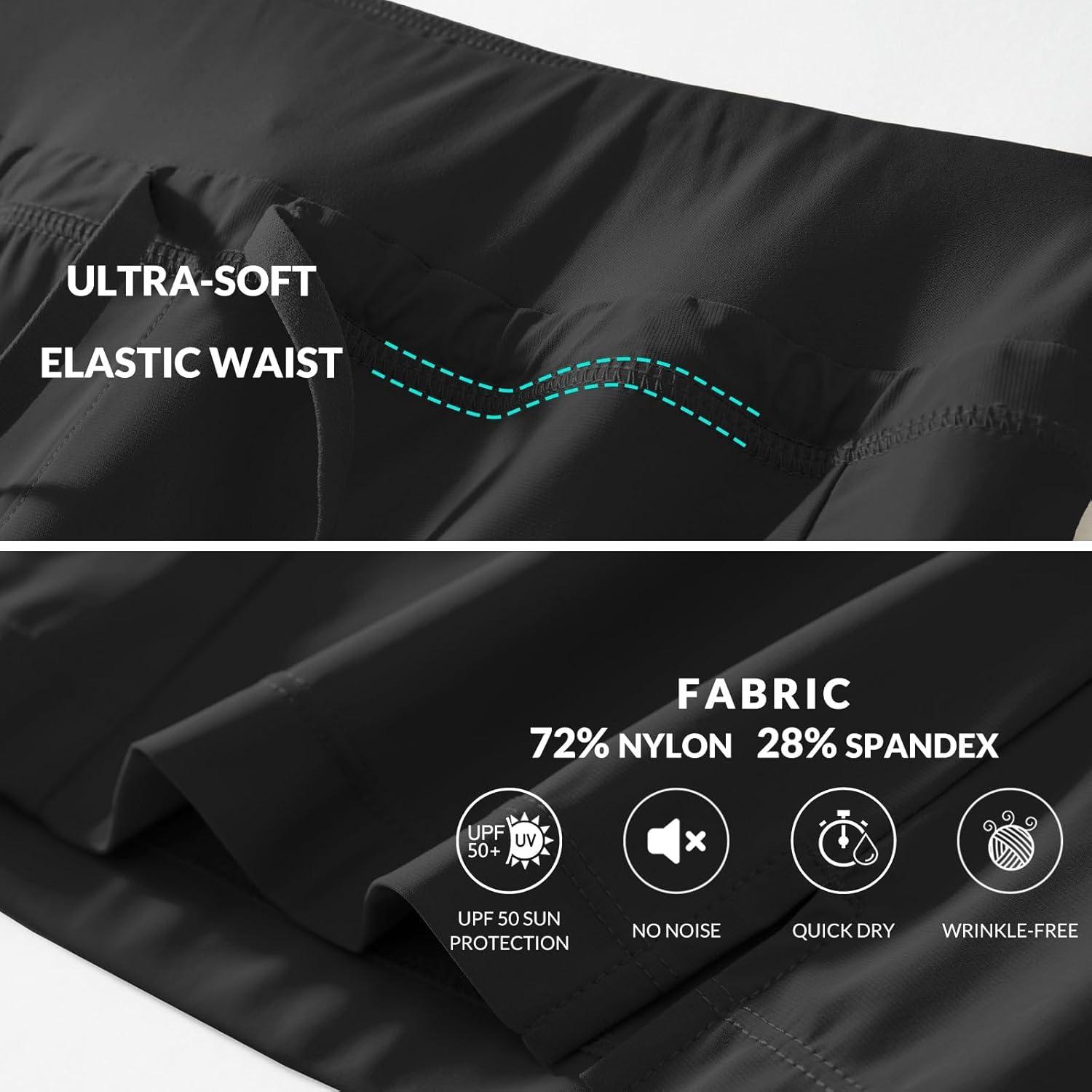 imagebaleaf Womens Hiking Long Shorts 9quot11quot Quick Dry Hiking Bermuda Cargo for Curvy Lightweight Knee Length Shorts Pockets11 Inch Black