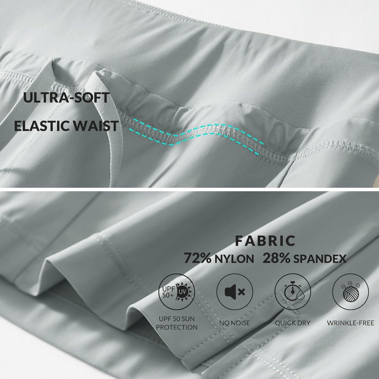 imagebaleaf Womens Hiking Long Shorts 9quot11quot Quick Dry Hiking Bermuda Cargo for Curvy Lightweight Knee Length Shorts Pockets11 Inch Frost Grey