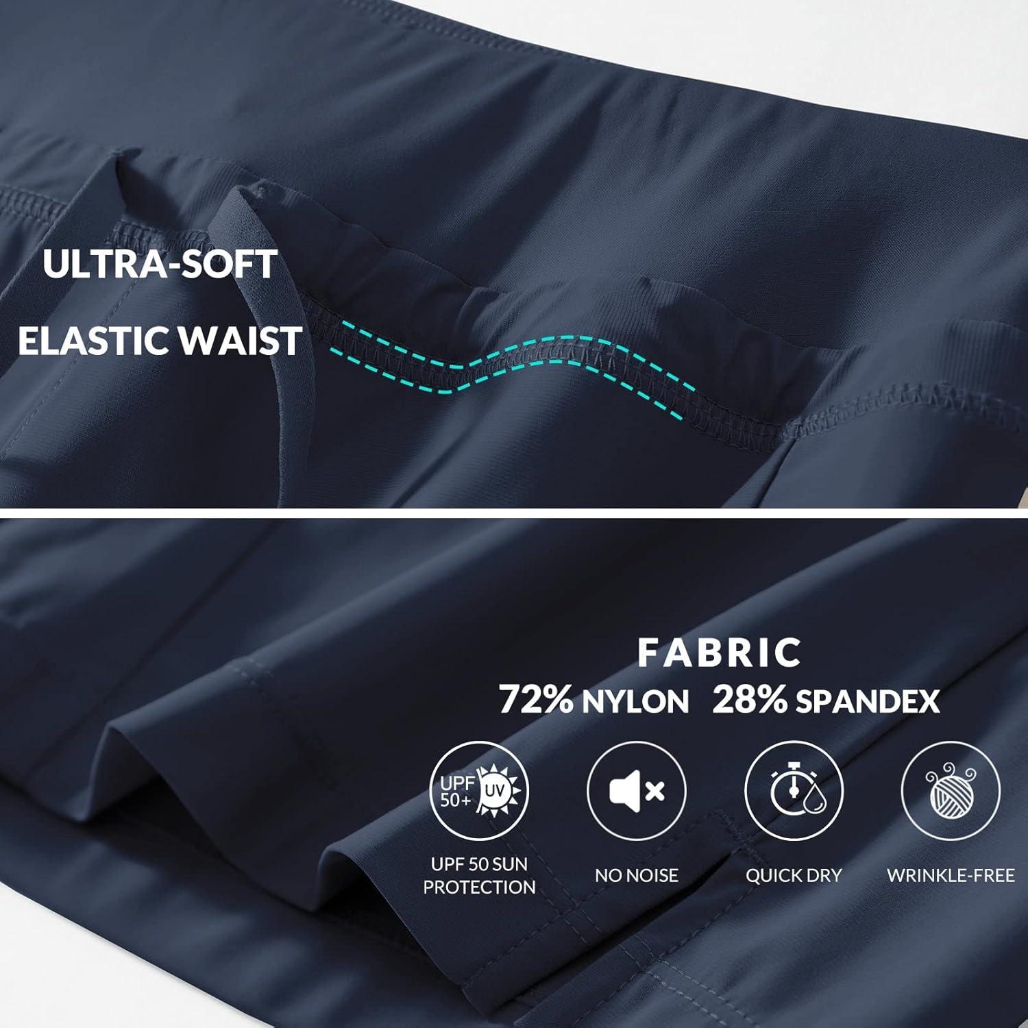 imagebaleaf Womens Hiking Long Shorts 9quot11quot Quick Dry Hiking Bermuda Cargo for Curvy Lightweight Knee Length Shorts Pockets9 Inch 2023blue