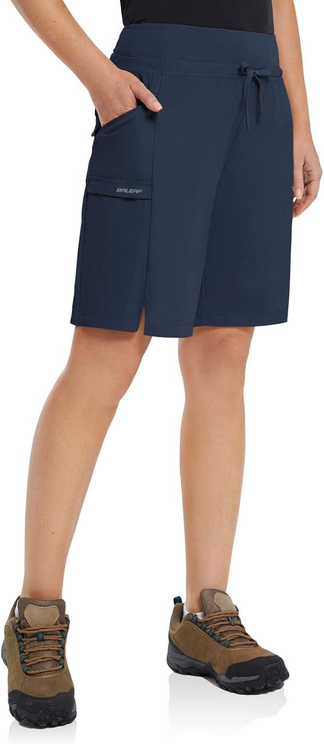 imagebaleaf Womens Hiking Long Shorts 9quot11quot Quick Dry Hiking Bermuda Cargo for Curvy Lightweight Knee Length Shorts Pockets9 Inch 2023blue