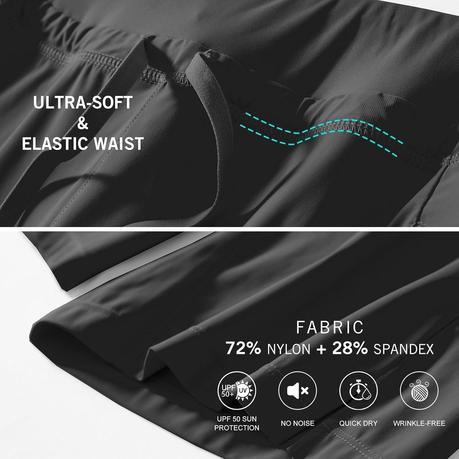 imagebaleaf Womens Hiking Long Shorts 9quot11quot Quick Dry Hiking Bermuda Cargo for Curvy Lightweight Knee Length Shorts Pockets9 Inch Black