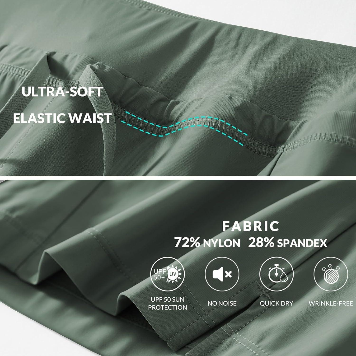 imagebaleaf Womens Hiking Long Shorts 9quot11quot Quick Dry Hiking Bermuda Cargo for Curvy Lightweight Knee Length Shorts Pockets9 Inch Dark Army Green