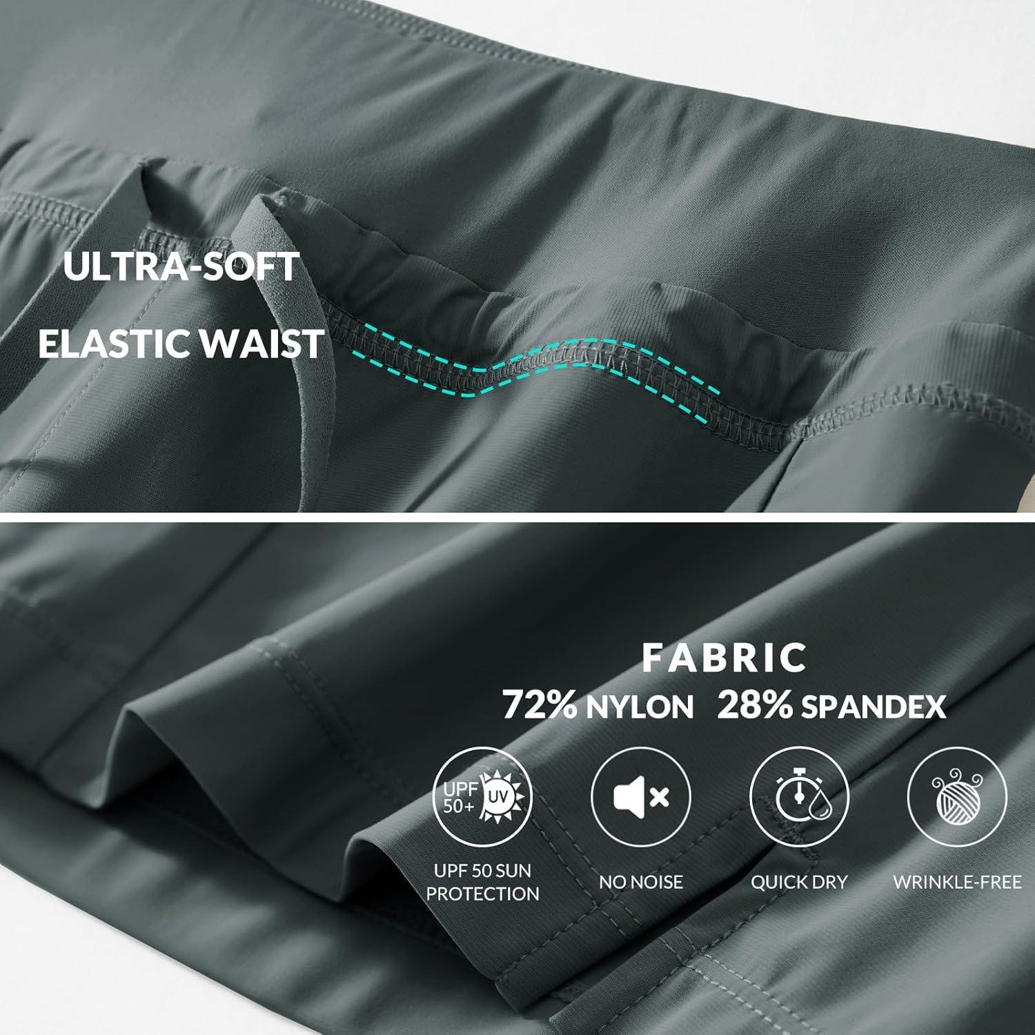 imagebaleaf Womens Hiking Long Shorts 9quot11quot Quick Dry Hiking Bermuda Cargo for Curvy Lightweight Knee Length Shorts Pockets9 Inch Dark Grey