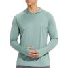 imagebaleaf Mens Sun Protection Hoodie Shirt UPF 50 Long Sleeve UV SPF TShirts Rash Guard Fishing Swimming LightweightStyle 2green Heather