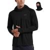 imagebaleaf Mens Sun Protection Hoodie Shirt UPF 50 Long Sleeve UV SPF TShirts with Mask Rash Guard Fishing Lightweight07black