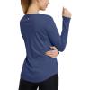 imagebaleaf Womens UPF 50 Sun Shirts UV Protection Long Sleeve SPF Tops Lightweight Quick Dry Outdoor Clothing PocketNavy Blue
