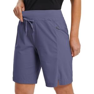 imagebaleaf Womens Hiking Long Shorts 9quot11quot Quick Dry Hiking Bermuda Cargo for Curvy Lightweight Knee Length Shorts Pockets9 Inch Blue