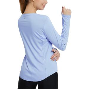imagebaleaf Womens UPF 50 Sun Shirts UV Protection Long Sleeve SPF Tops Lightweight Quick Dry Outdoor Clothing PocketBlue
