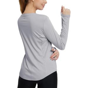 imagebaleaf Womens UPF 50 Sun Shirts UV Protection Long Sleeve SPF Tops Lightweight Quick Dry Outdoor Clothing PocketGrey