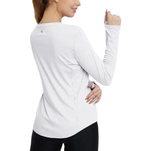imagebaleaf Womens UPF 50 Sun Shirts UV Protection Long Sleeve SPF Tops Lightweight Quick Dry Outdoor Clothing PocketWhite