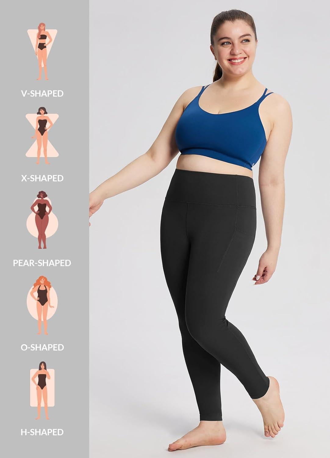 imagebaleaf 78 Workout Leggings with Pockets for Women High Waisted Tummy Control Plus Size Yoga Pants for Running Gym AthleticBlack