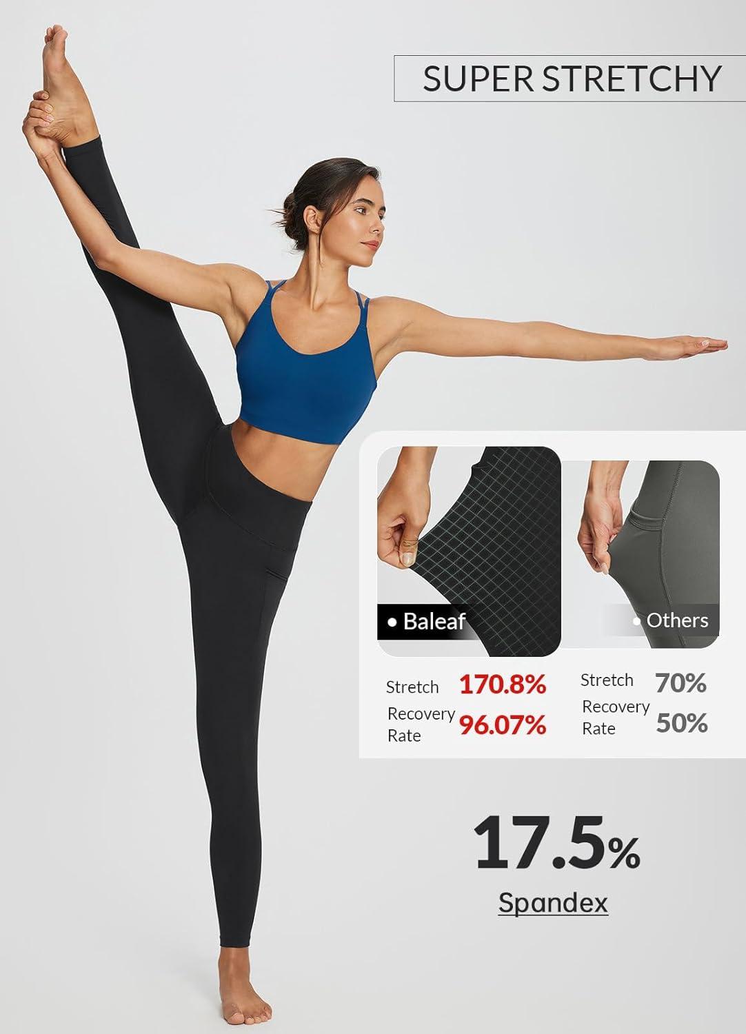 imagebaleaf 78 Workout Leggings with Pockets for Women High Waisted Tummy Control Plus Size Yoga Pants for Running Gym AthleticBlack
