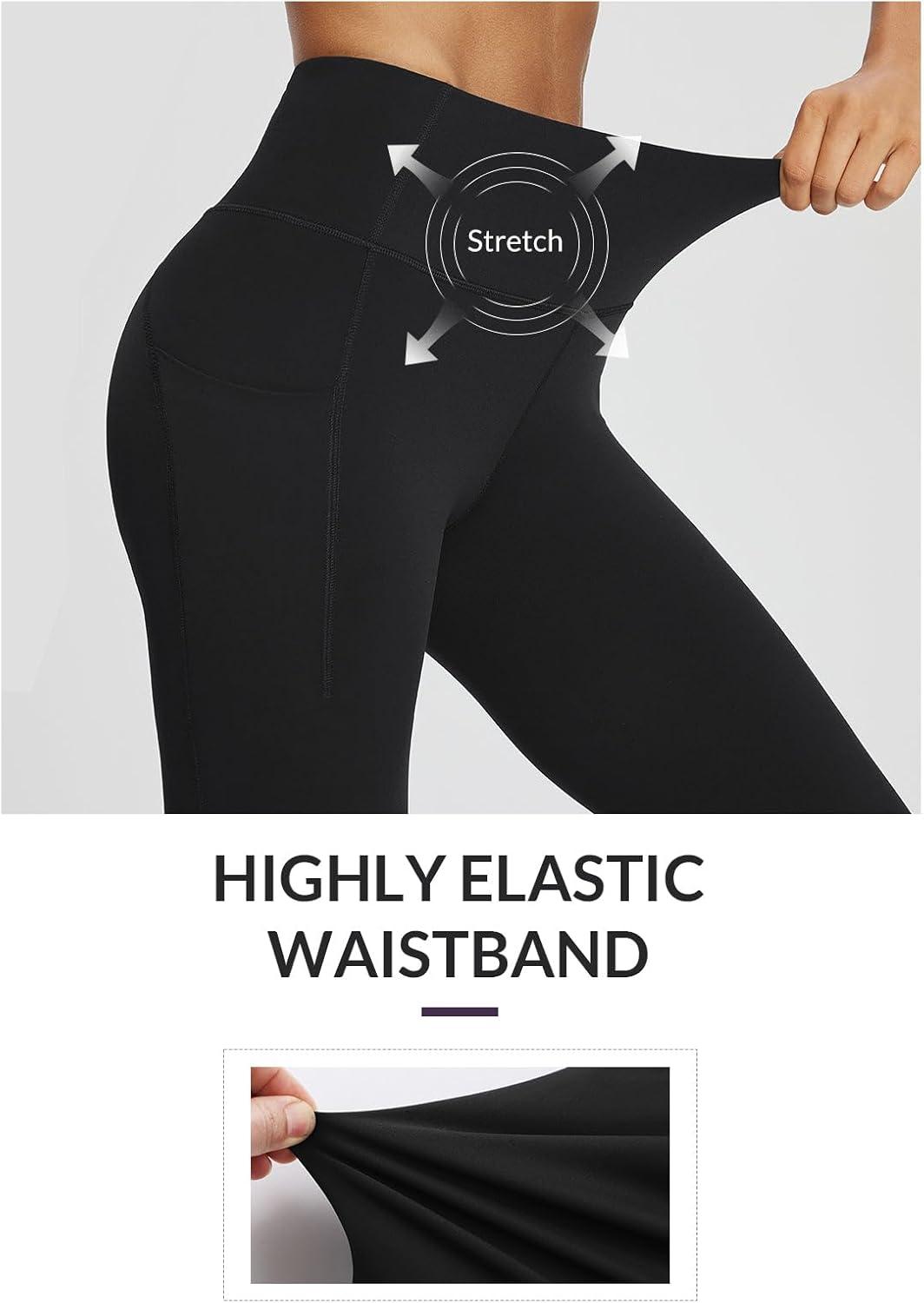 imagebaleaf 78 Workout Leggings with Pockets for Women High Waisted Tummy Control Plus Size Yoga Pants for Running Gym AthleticBlack