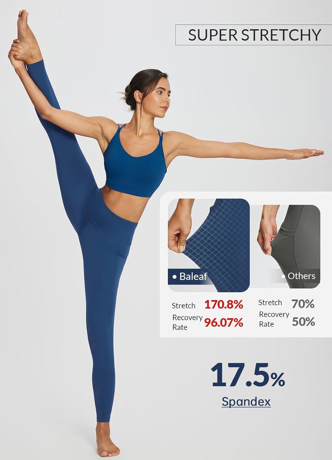 imagebaleaf 78 Workout Leggings with Pockets for Women High Waisted Tummy Control Plus Size Yoga Pants for Running Gym AthleticGibraltar Sea