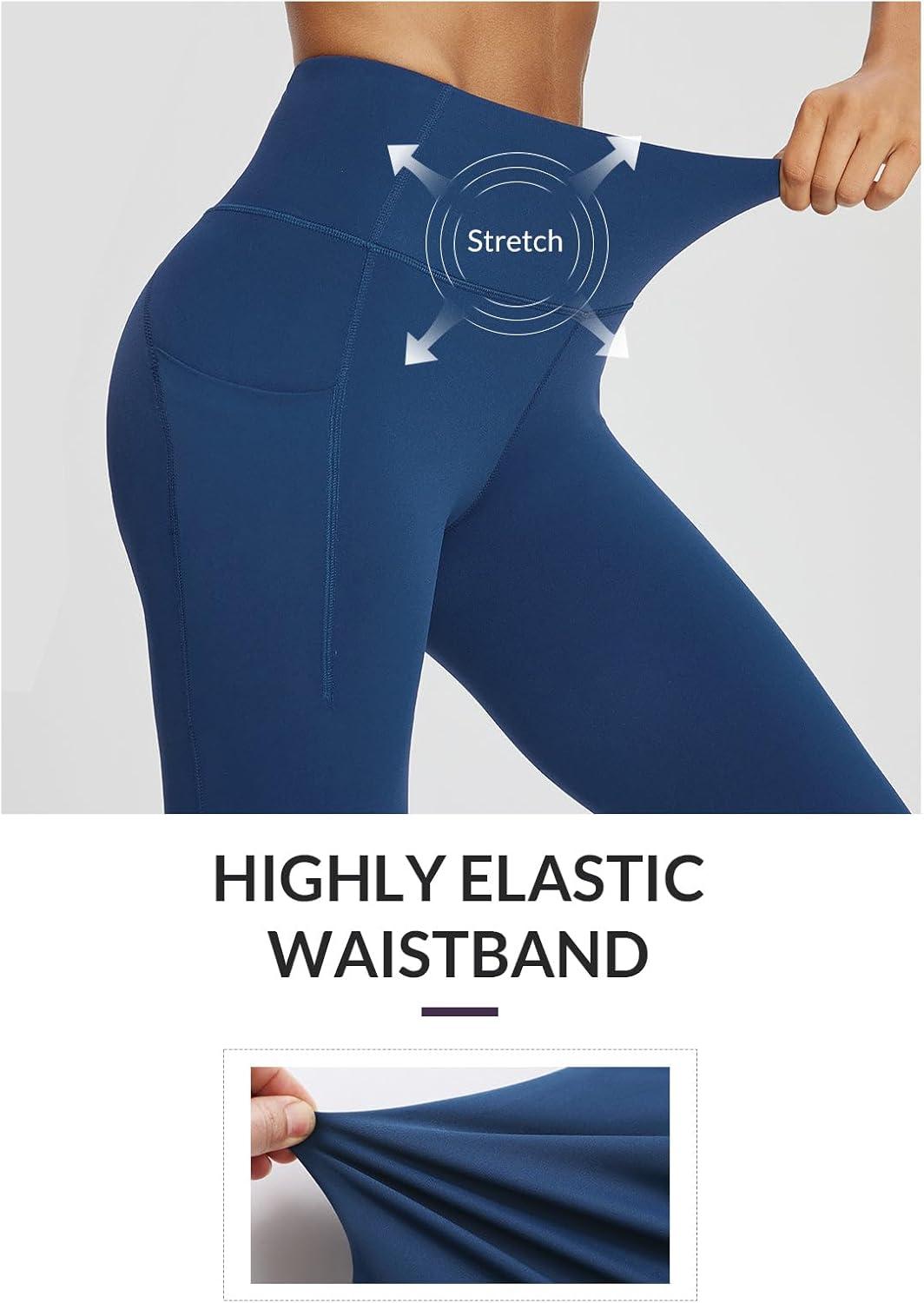 imagebaleaf 78 Workout Leggings with Pockets for Women High Waisted Tummy Control Plus Size Yoga Pants for Running Gym AthleticGibraltar Sea