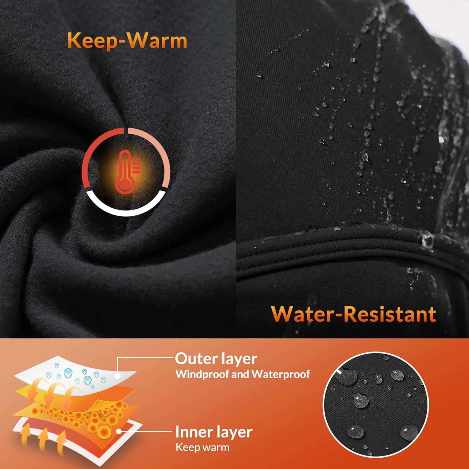 imagebaleaf Balaclava Ski Mask Winter Water Resistant Face Mask for Men Women Cold Weather Gear Skiing Snowboarding Neck GaiterBlack