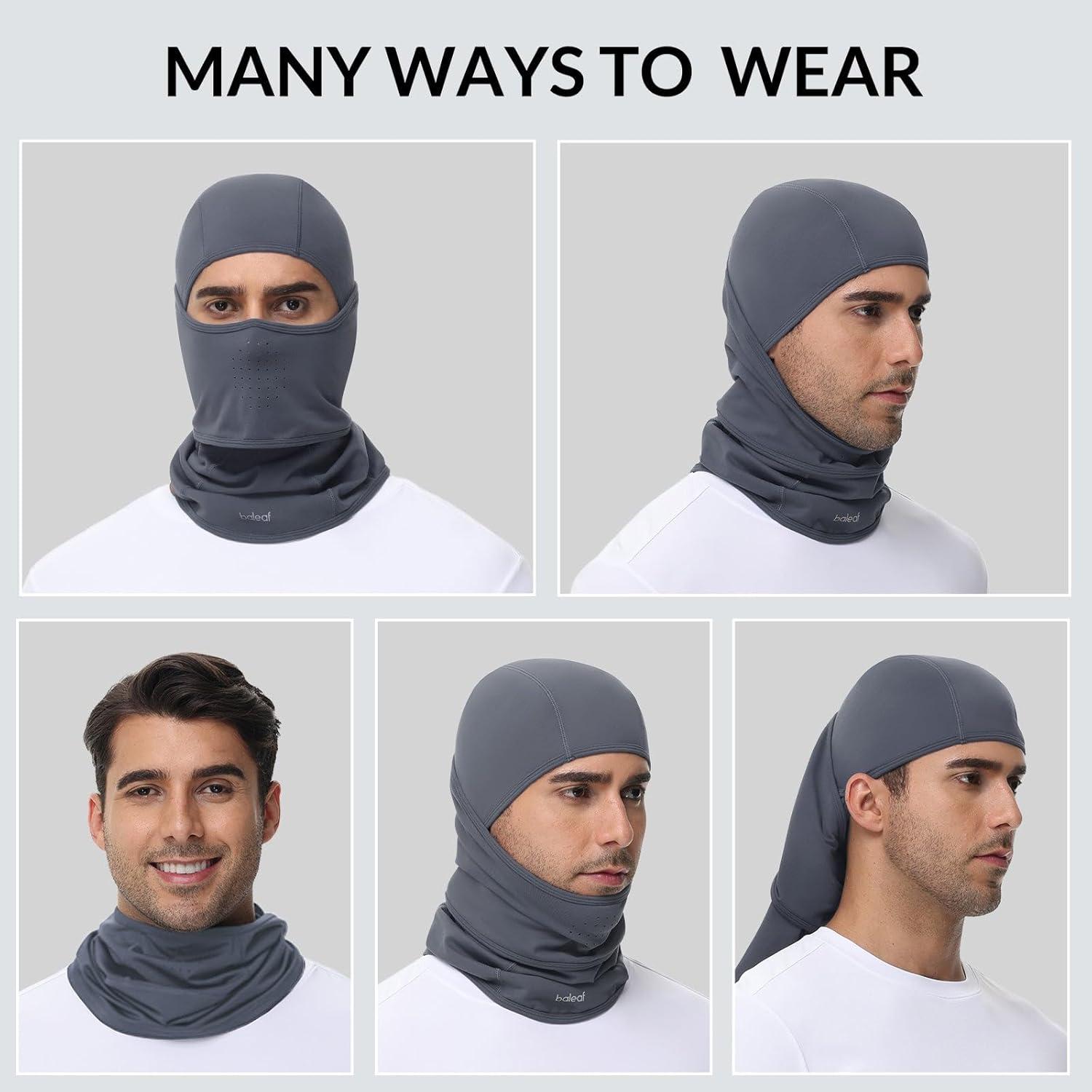 imagebaleaf Balaclava Ski Mask Winter Water Resistant Face Mask for Men Women Cold Weather Gear Skiing Snowboarding Neck GaiterGrey