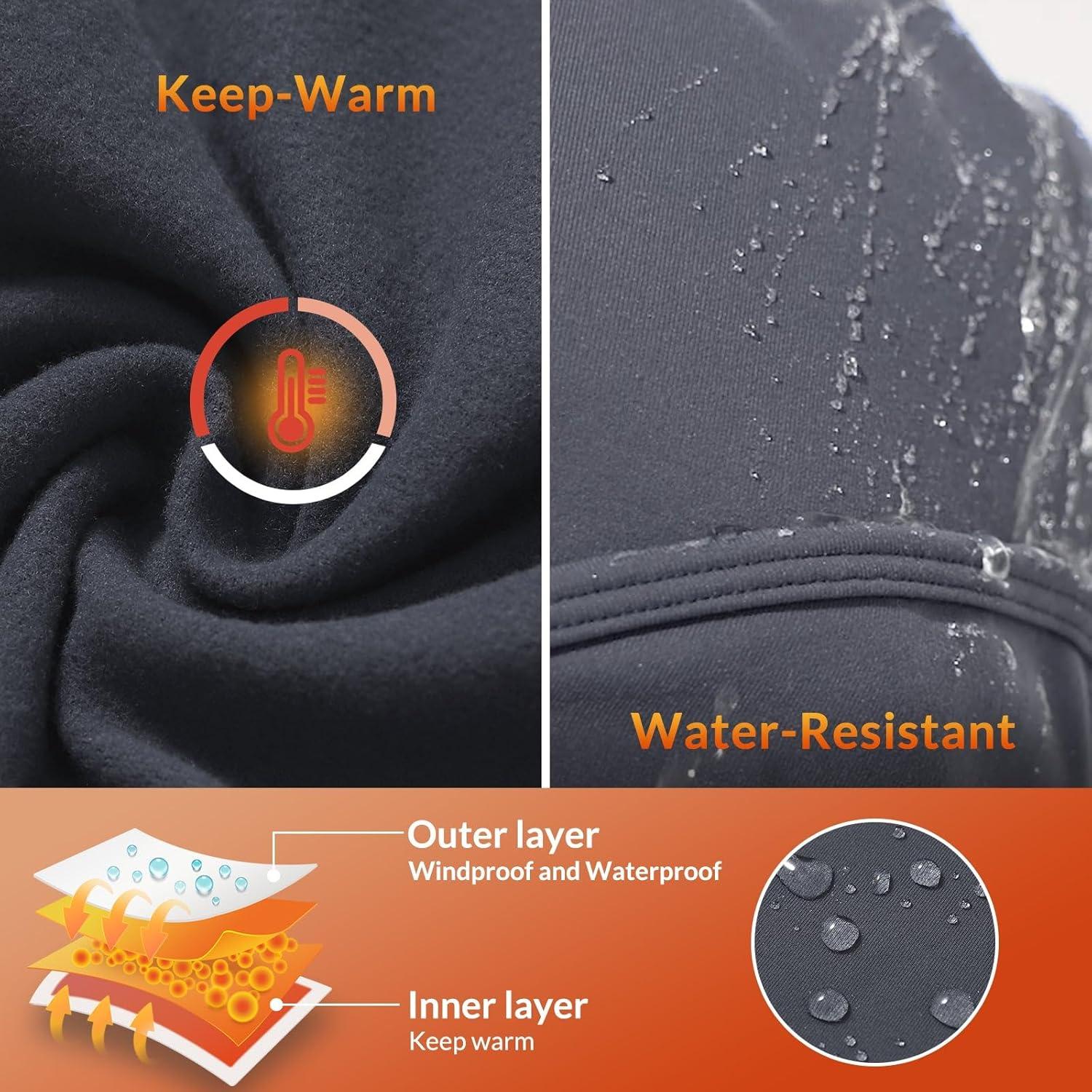 imagebaleaf Balaclava Ski Mask Winter Water Resistant Face Mask for Men Women Cold Weather Gear Skiing Snowboarding Neck GaiterGrey