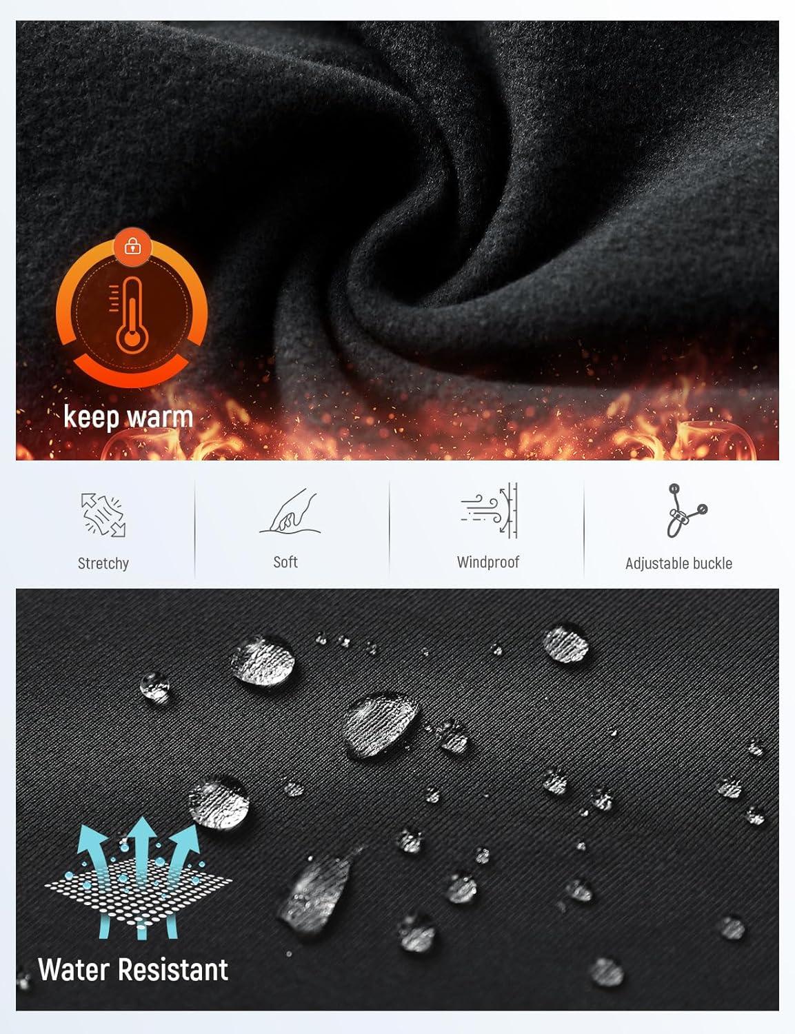 imagebaleaf Balaclava Ski Mask Winter Water Resistant Face Mask for Women Men Cold Weather Gear Skiing Snowboarding Neck GaiterBlack