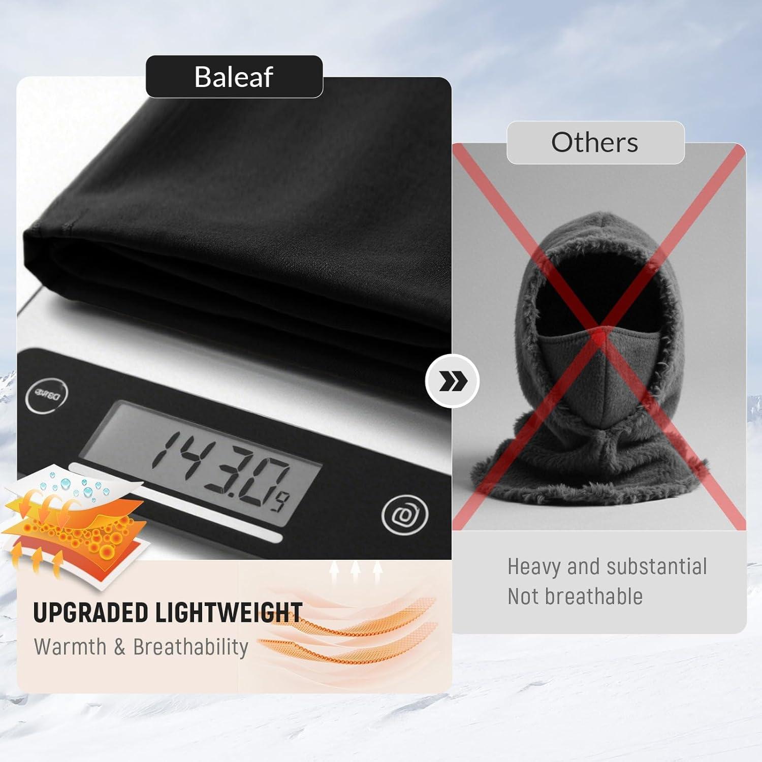 imagebaleaf Balaclava Ski Mask Winter Water Resistant Face Mask for Women Men Cold Weather Gear Skiing Snowboarding Neck GaiterBlack