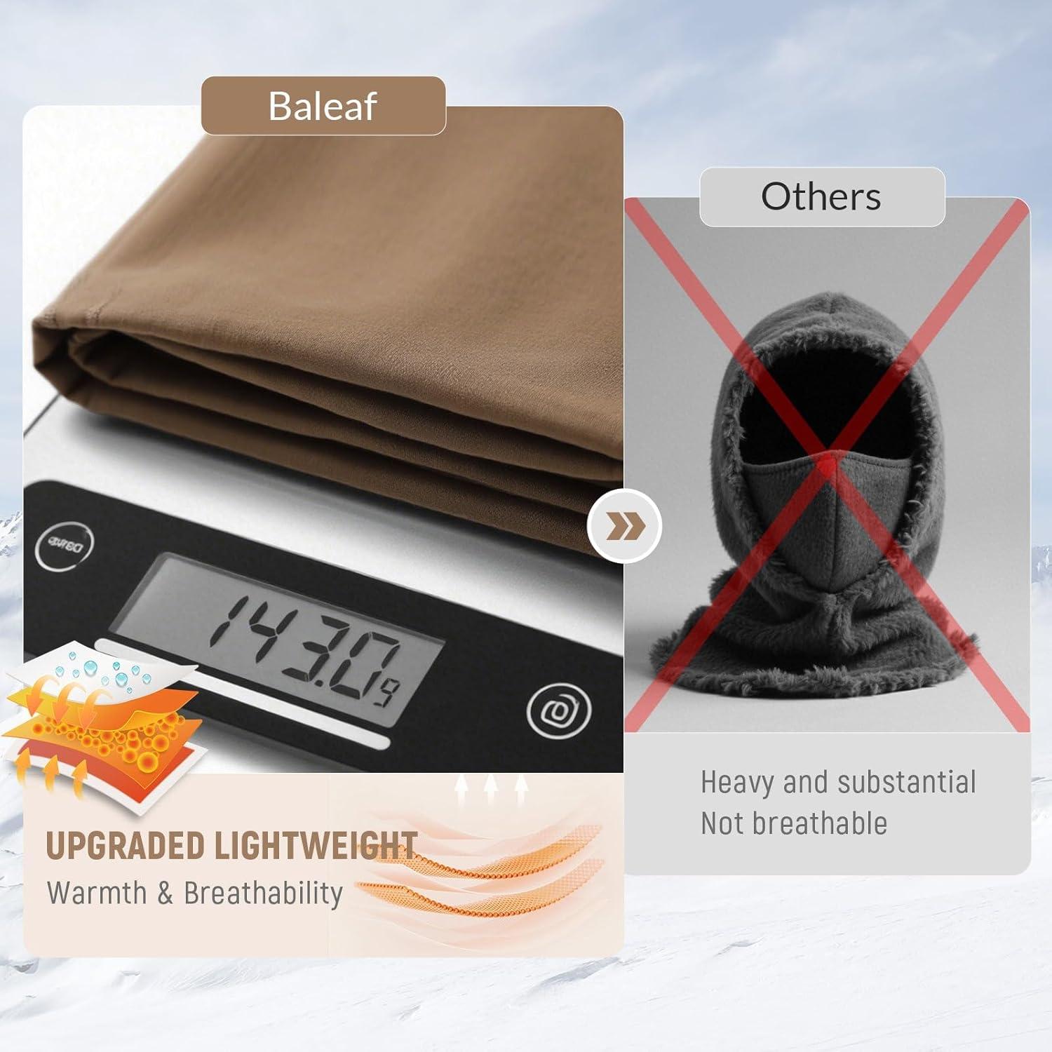 imagebaleaf Balaclava Ski Mask Winter Water Resistant Face Mask for Women Men Cold Weather Gear Skiing Snowboarding Neck GaiterBrown