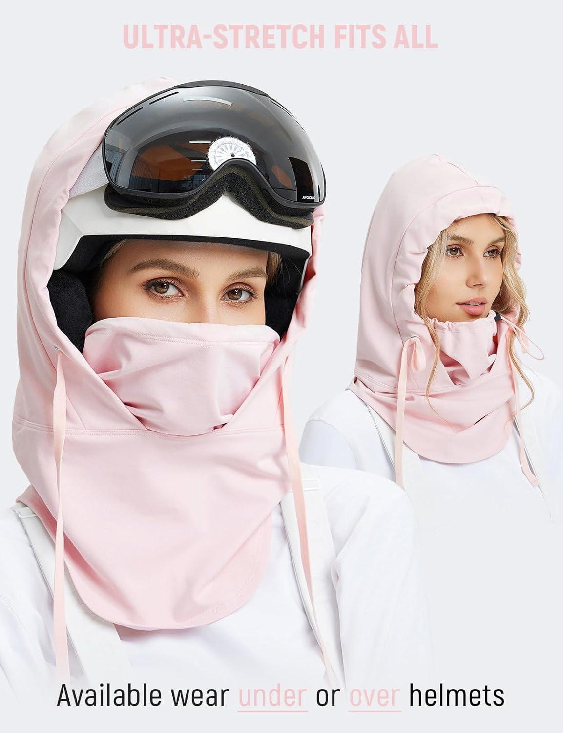 imagebaleaf Balaclava Ski Mask Winter Water Resistant Face Mask for Women Men Cold Weather Gear Skiing Snowboarding Neck GaiterPink